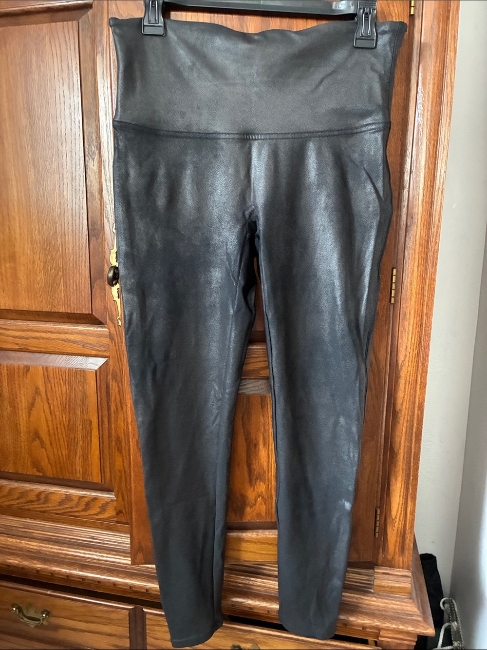 SPANX Black Faux Leather Leggings